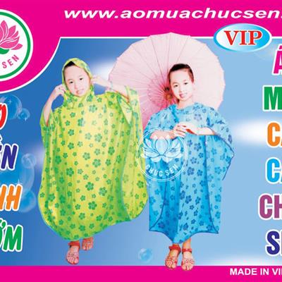 Áo mưa cánh dơi em bé nhựa pvc có đủ size